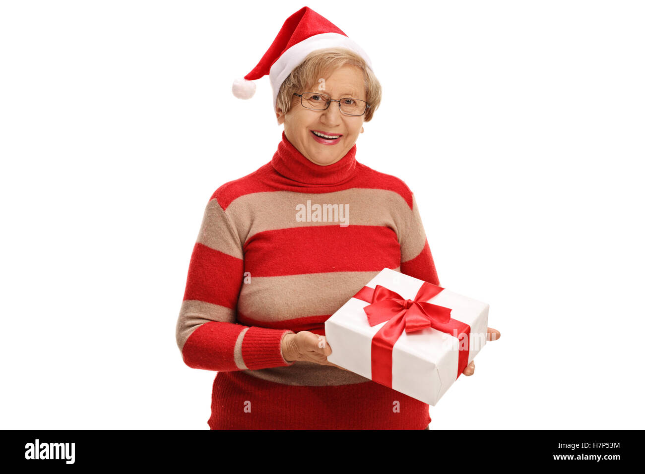 Elderly Woman Holding Gift High-Res Stock Photo - Getty Images