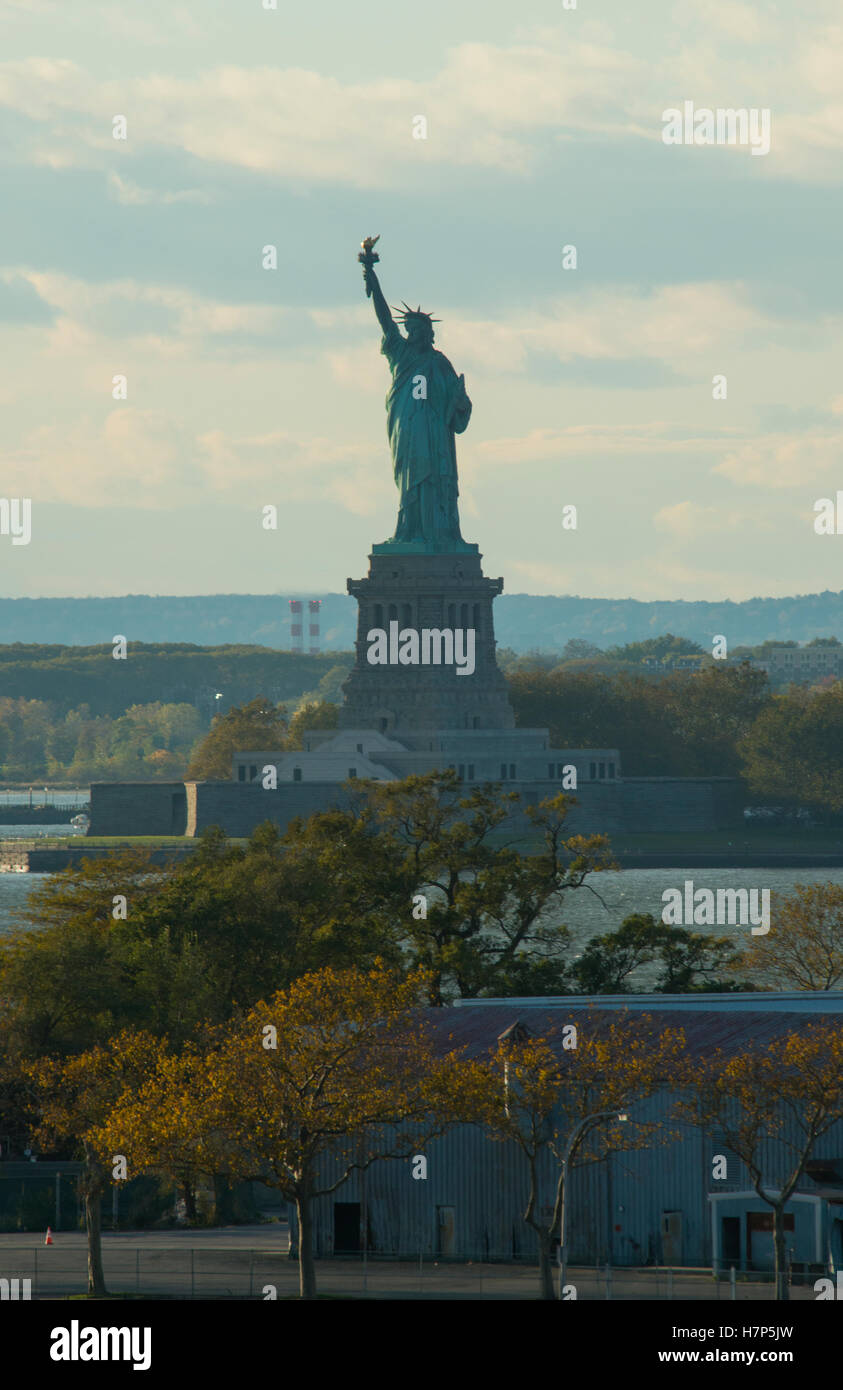 Statue of Liberty seen from Brooklyn Stock Photo Alamy