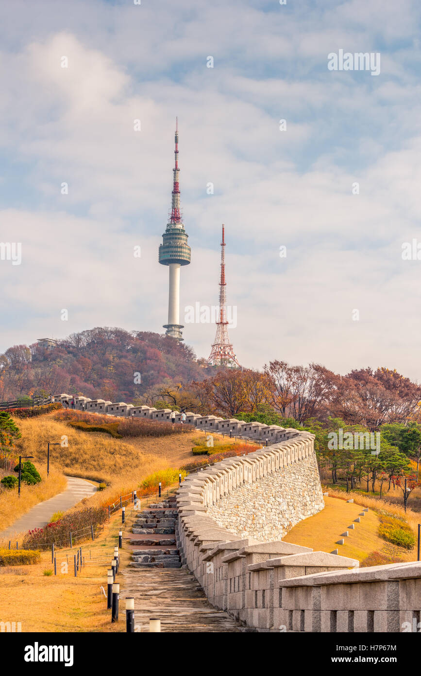 Korea,Namsan Tower in Seoul,South Korea Stock Photo