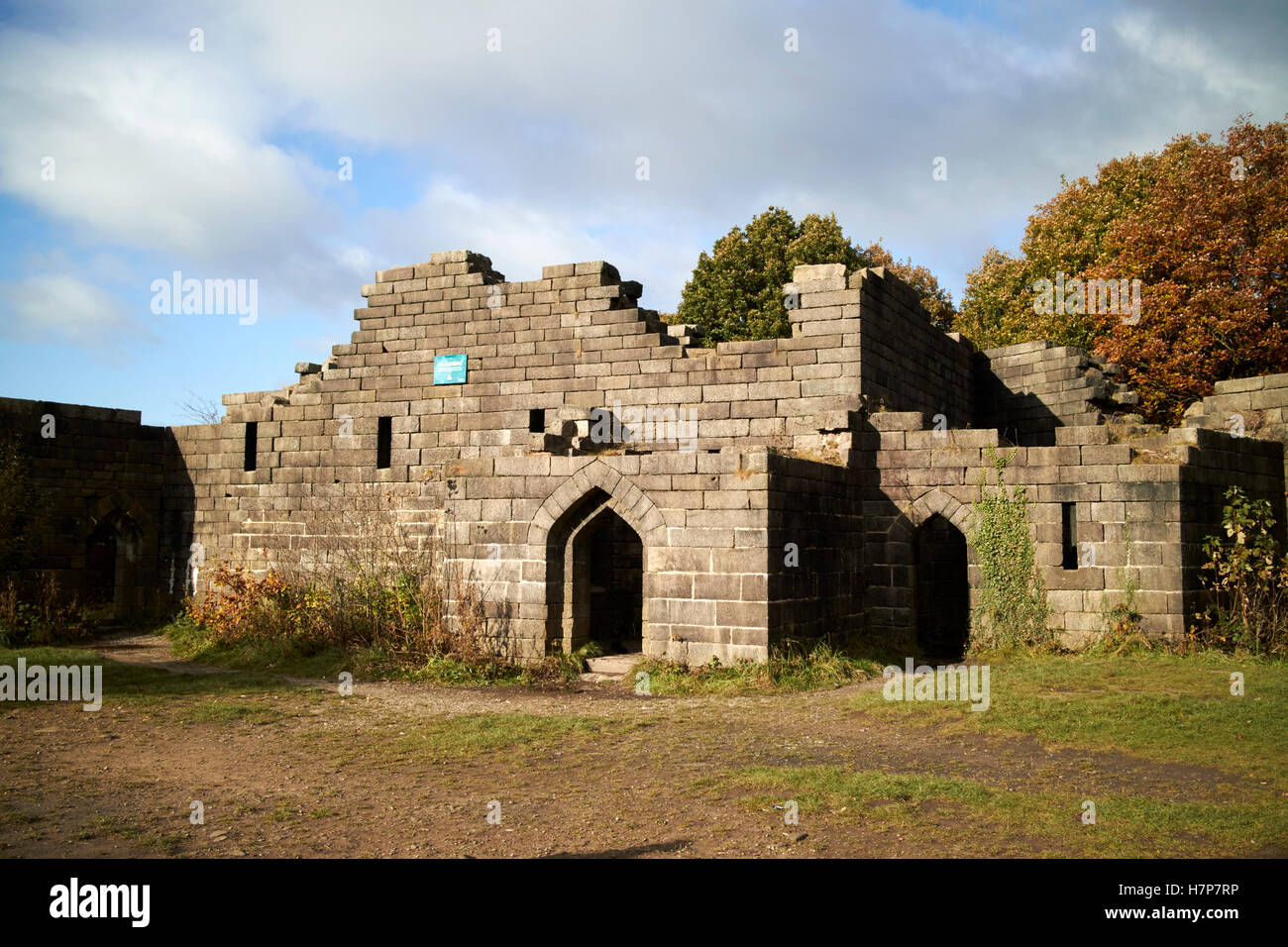 folly replica of Liverpool Castle in lever park rivington Stock Photo