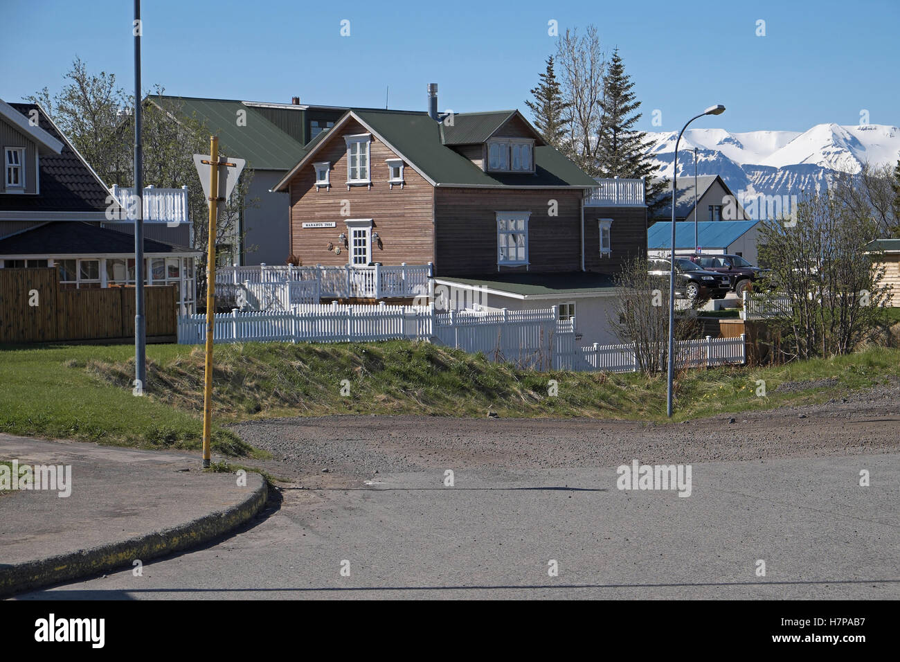 Wooden houses, Husavik, Iceland Stock Photo Alamy
