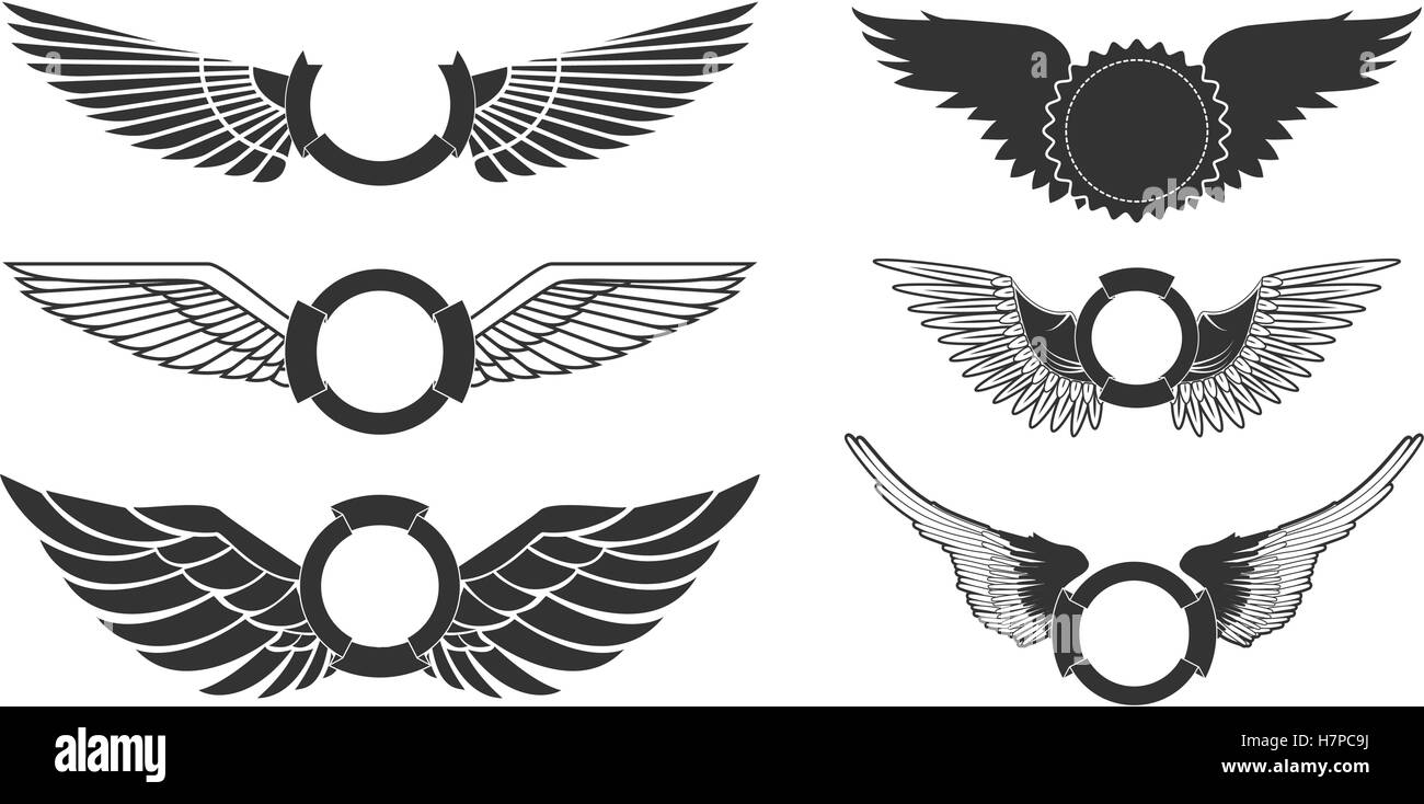 wings emblems Stock Vector