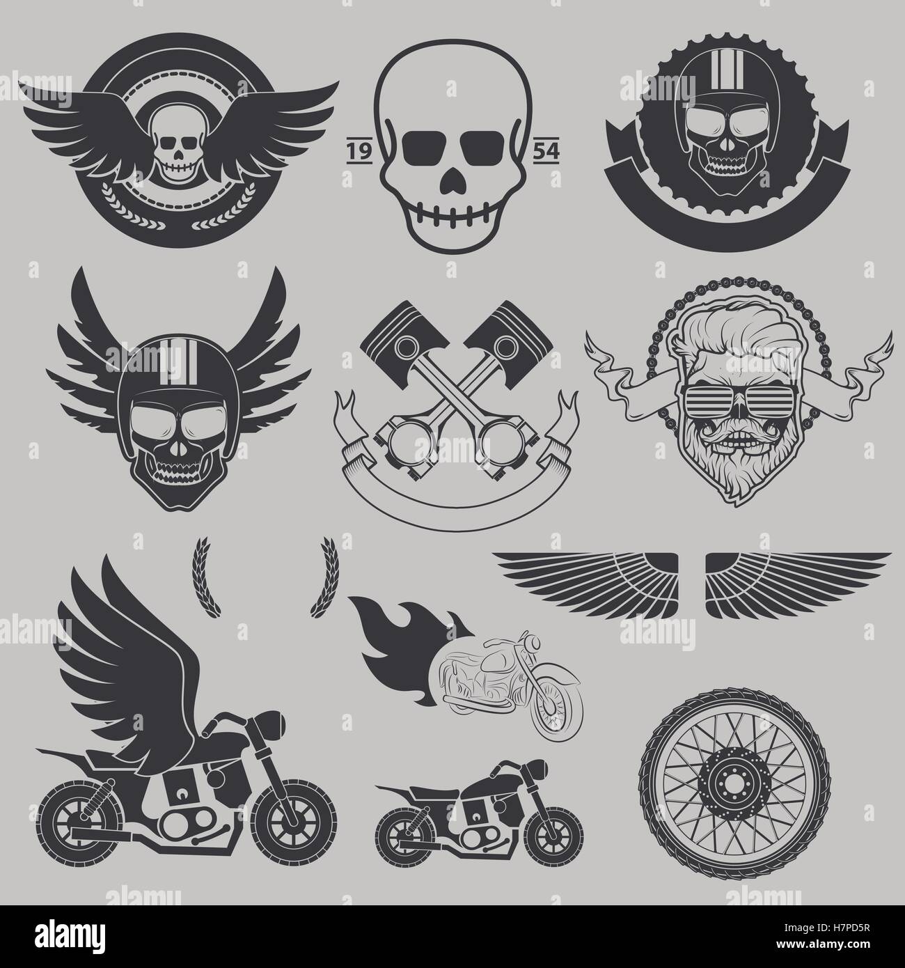 Motorcycle race, motorcycle club, biker club, motorcycle shop lo Stock