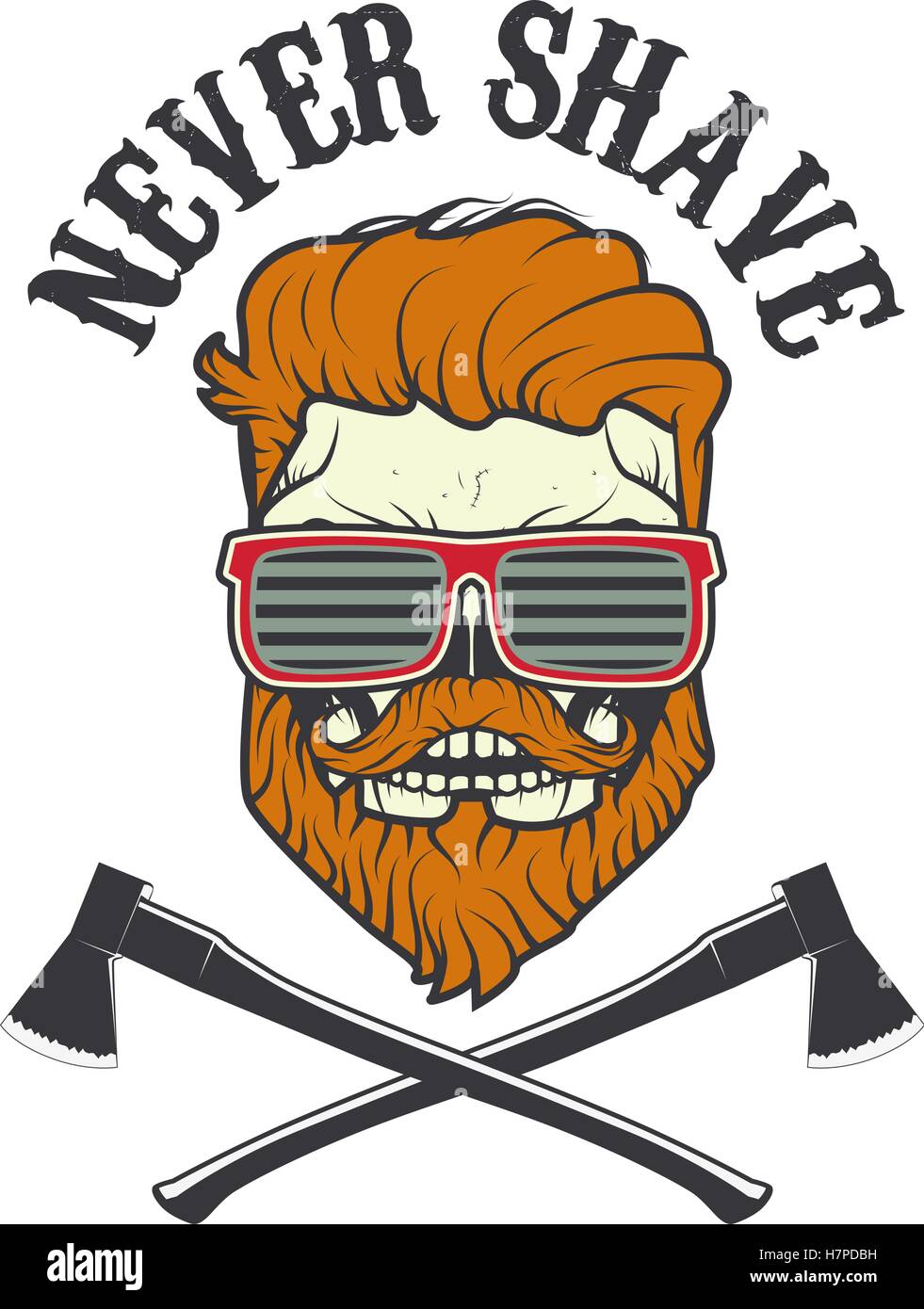 never shave. Vector illustration. Stock Vector