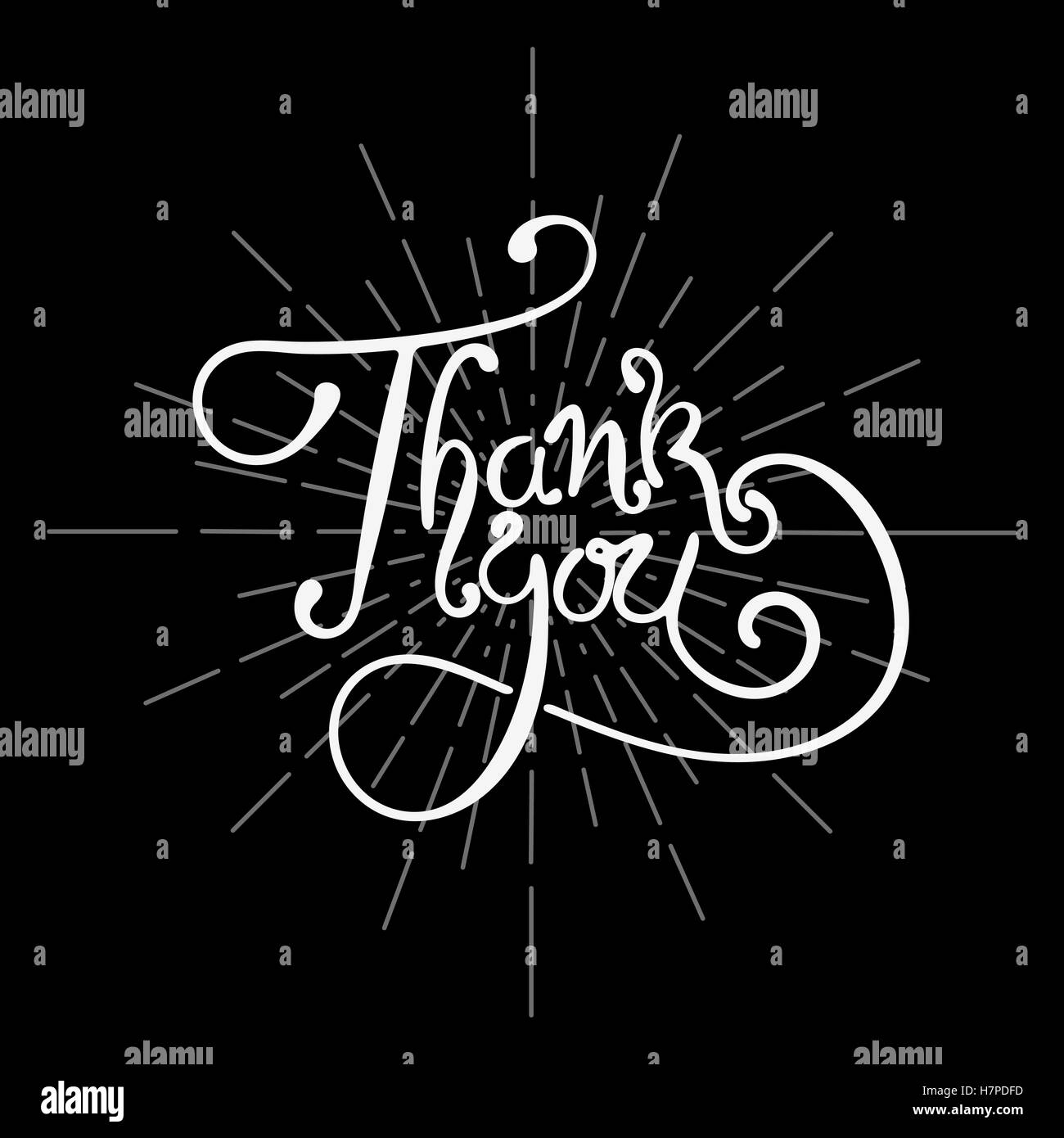 thank you lettering Stock Vector