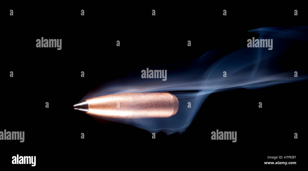 Lead bullet plated with copper and a polymer tip followed by smoke