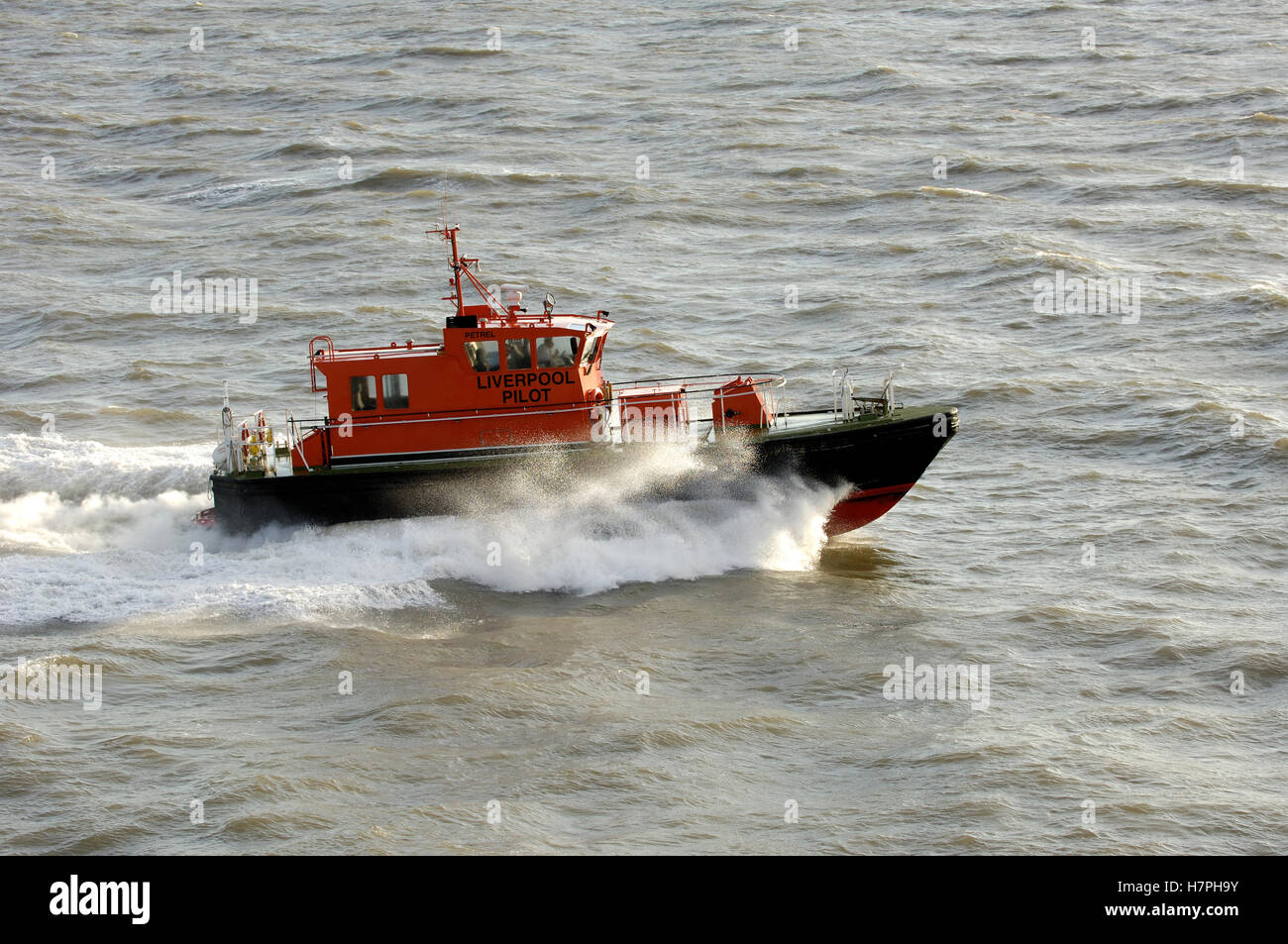 Liverpool Pilot Launch 'Petrel' at sea River Mersey, Liverpool, England, UK. Stock Photo