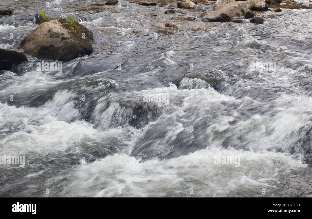 Raging Rocks Water from Wilson Creek raging over rocks in North Carolina Stock Photo ...