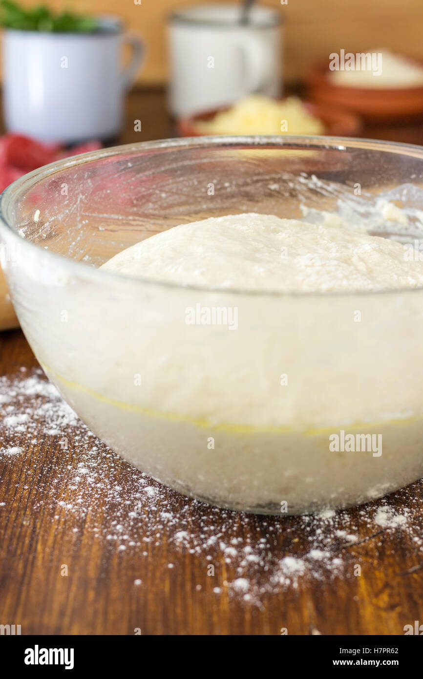 Making pizza from scratch stock photo alamy