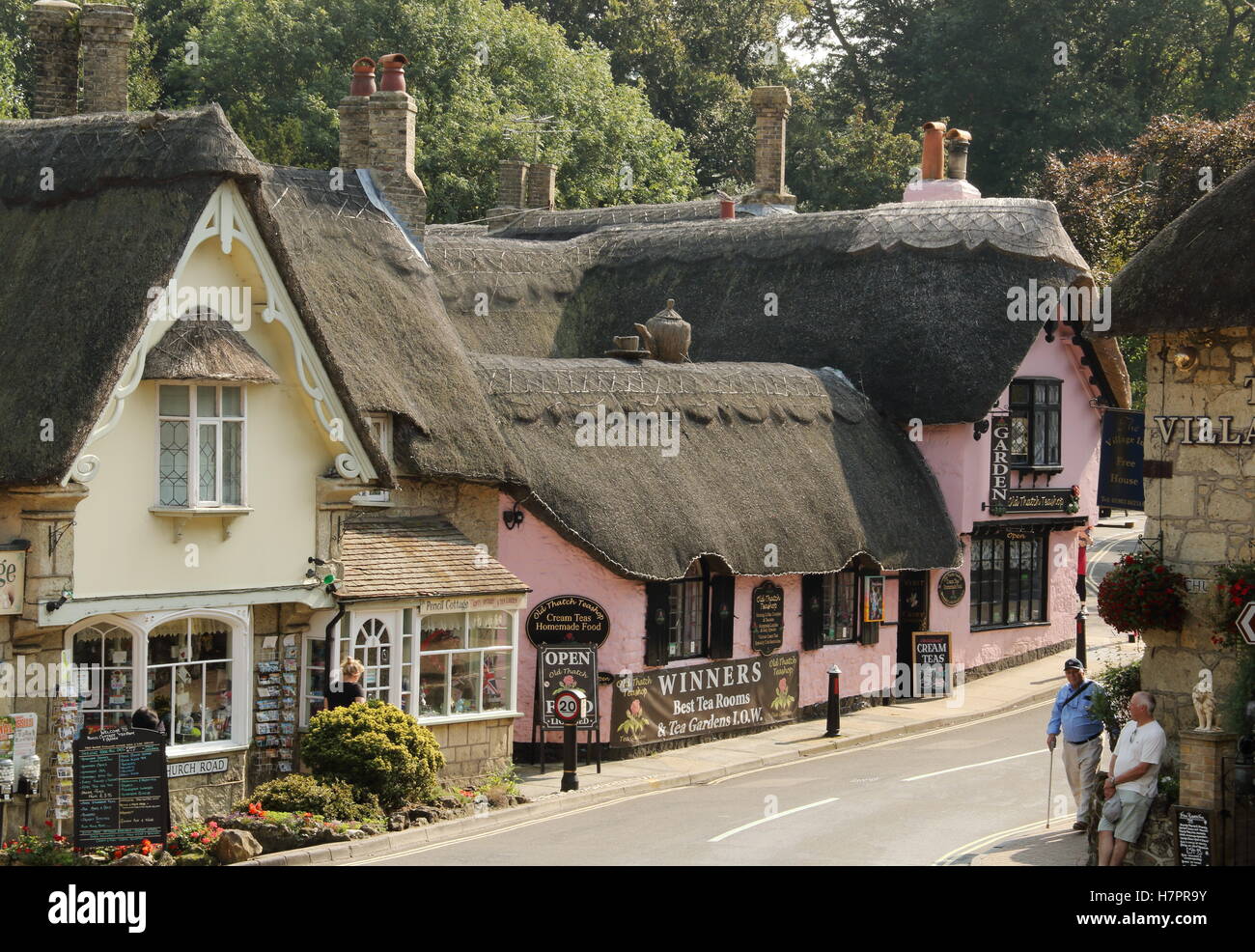 Pubs and shop,main street,Shanklin Old Village,Isle of Wight Stock Photo