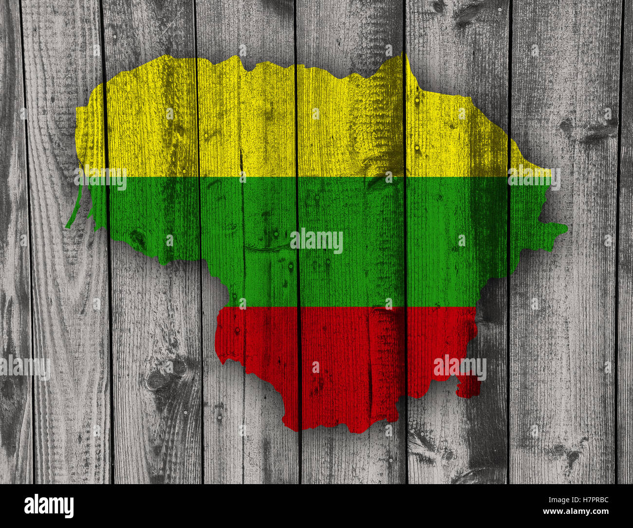 Map and flag of Lithuania on weathered wood Stock Photo - Alamy