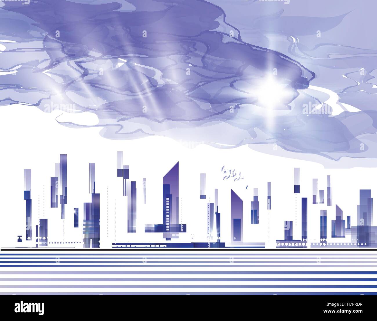 Abstract modern city skyline Stock Vector Image & Art - Alamy