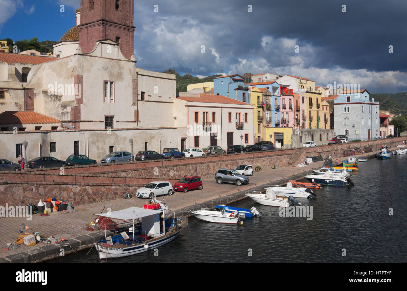 Bosa Old Town, Sardinia Island, Italy Stock Photo