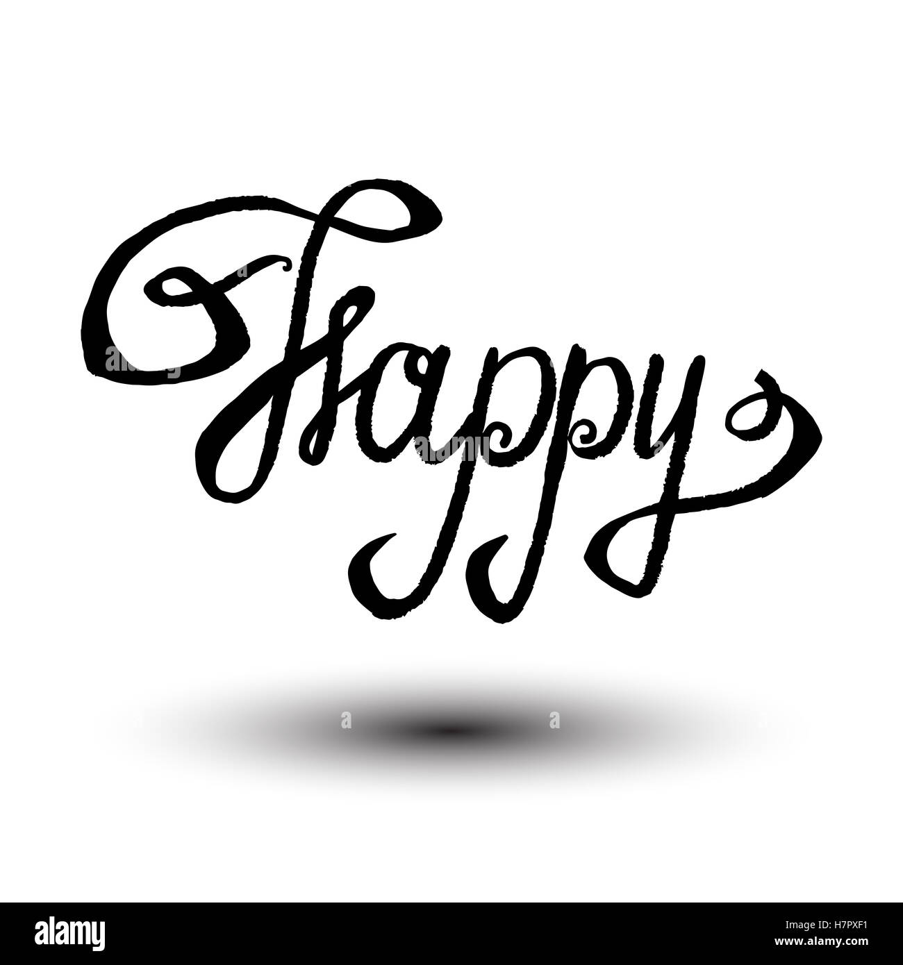 Happy lettering word illustration Stock Photo - Alamy
