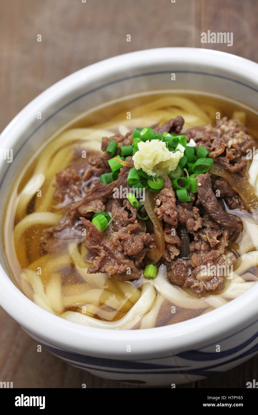 niku udon, japanese udon noodles with simmered beef Stock Photo