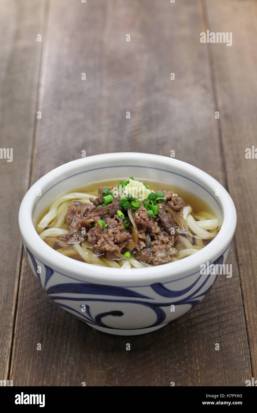niku udon, japanese udon noodles with simmered beef Stock Photo