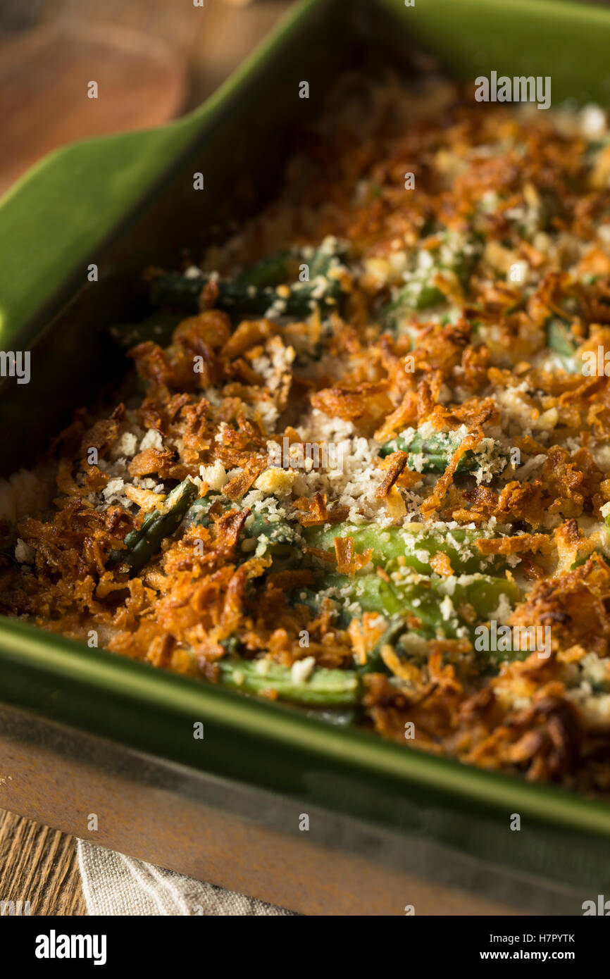 Homemade Green Bean Casserole with Fried Onions Stock Photo Alamy