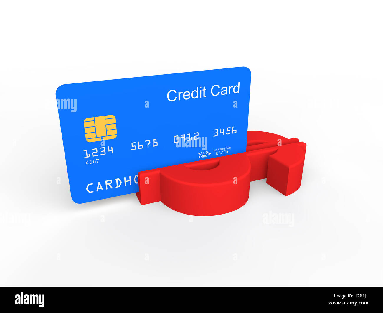 3d credit card swiping in dollar symbol Stock Photo