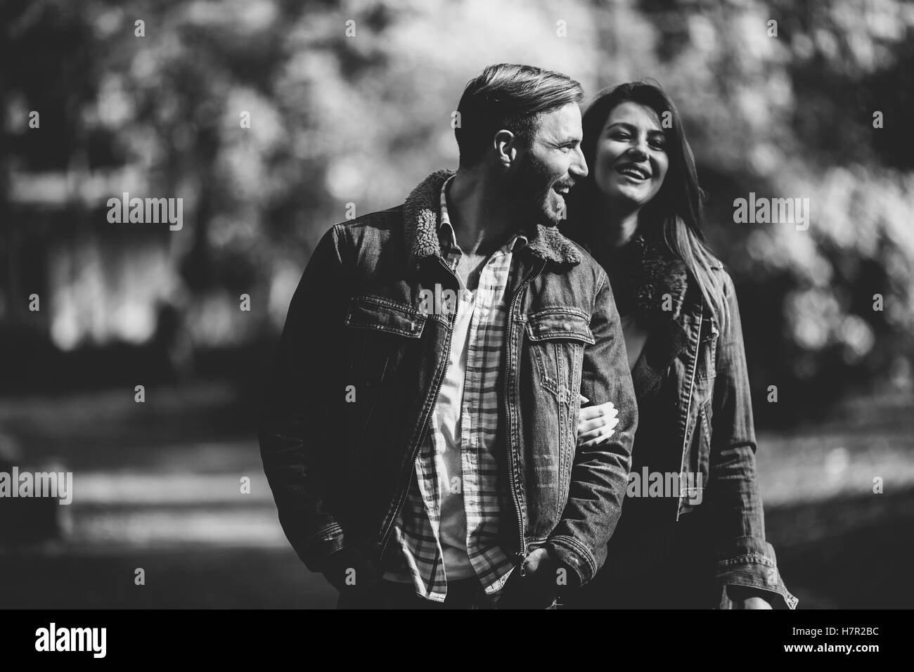 Woman young man having Black and White Stock Photos & Images - Alamy