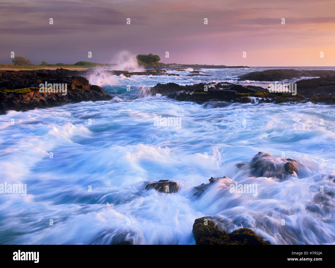 Waves and surf at Wawaloli Beach The Big Island, Hawaii Stock Photo Alamy