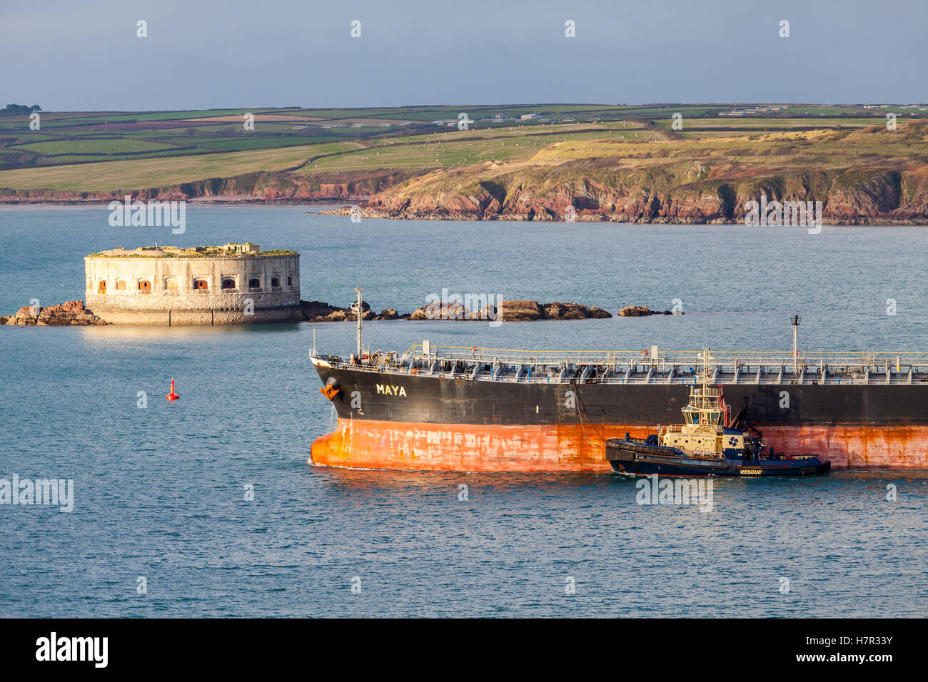 The Maya Oil Tanker in Milford Haven, Pembrokeshire Stock Photo