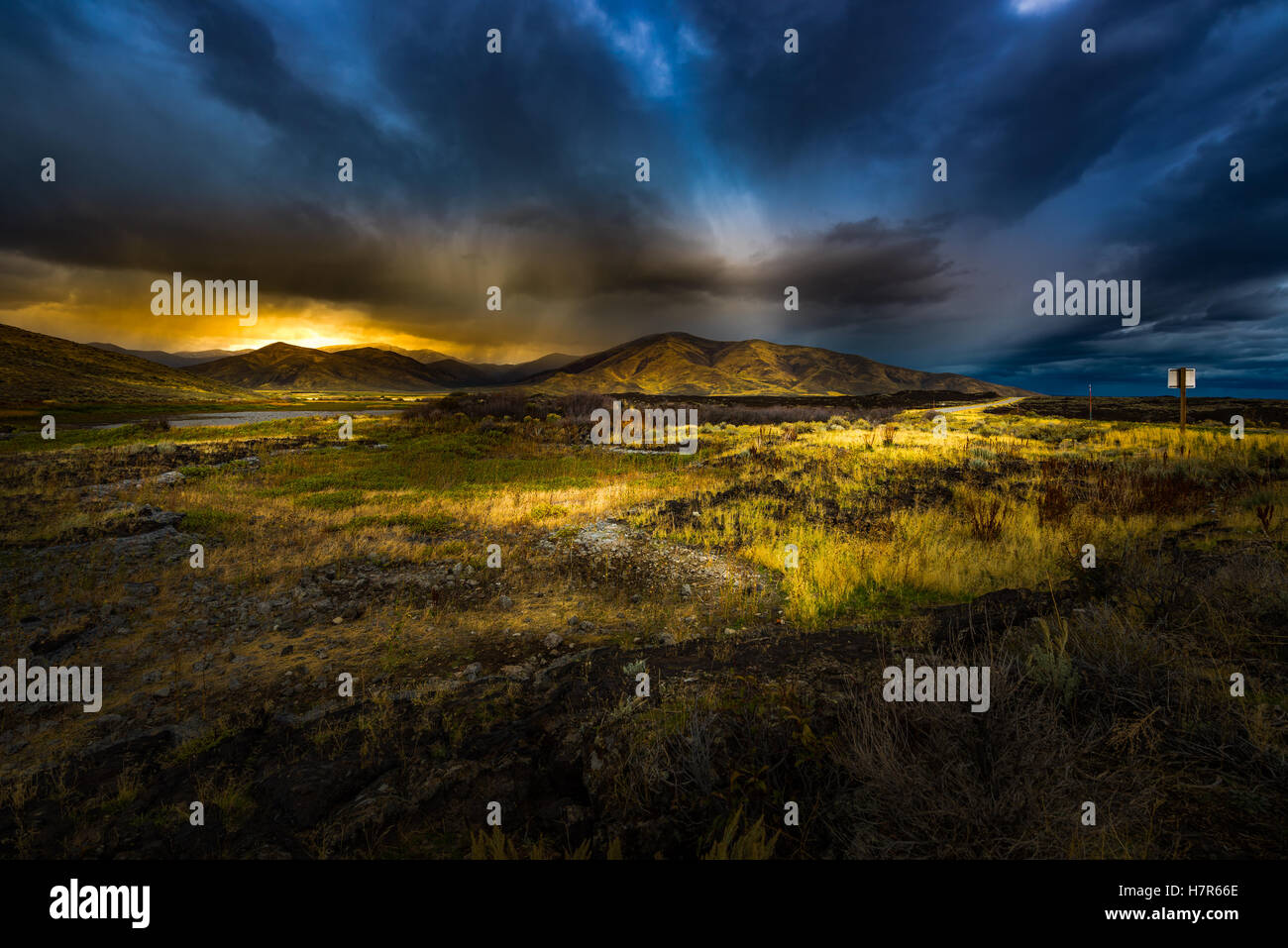 Goodale's Cutoff  Castle Rocks Scenic Viewpoint Highway 20 Idaho Stock Photo