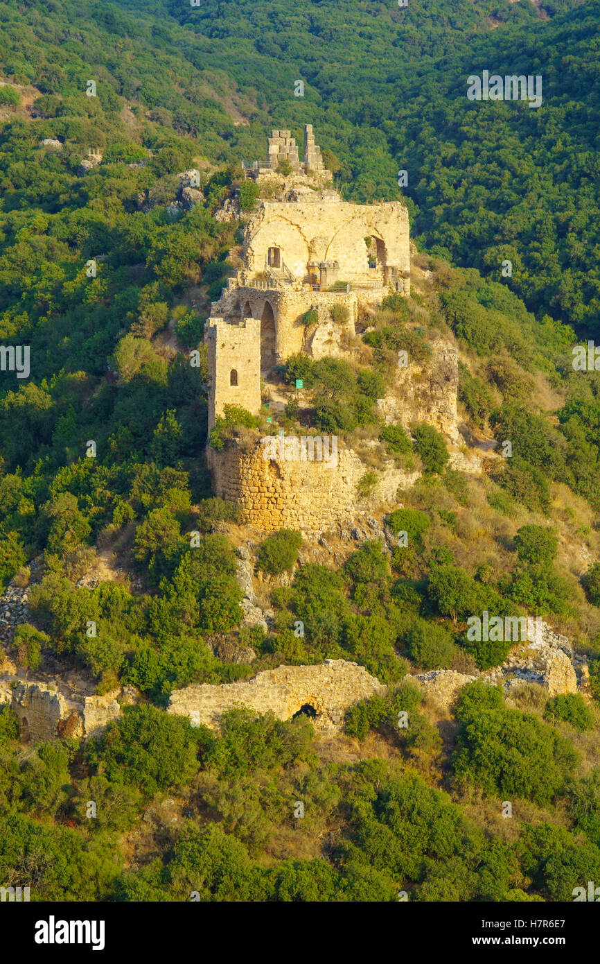 View of the Montfort Castle, a ruined crusader castle in the Upper