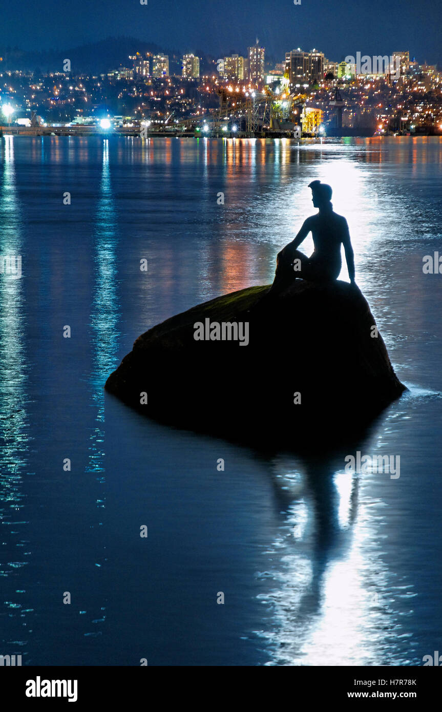 Statue "Girl in a wetsuit" offshore from Stanley Park, Vancouver