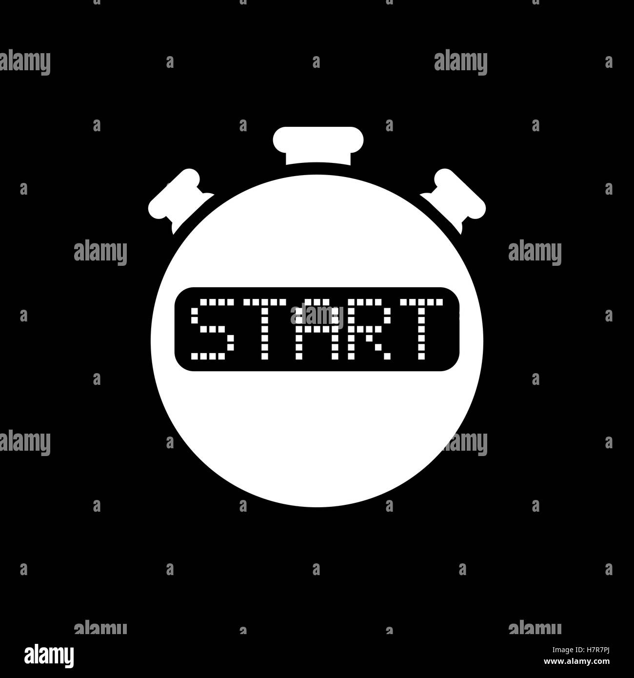 The start stopwatch icon. Clock and watch, timer, countdown, stopwatch