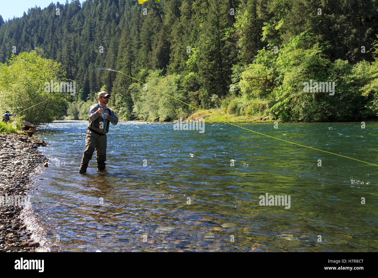 Fly Fishing program on the McKenzie River, Oregon at Eagle Rock Lodge Stock Photo Alamy