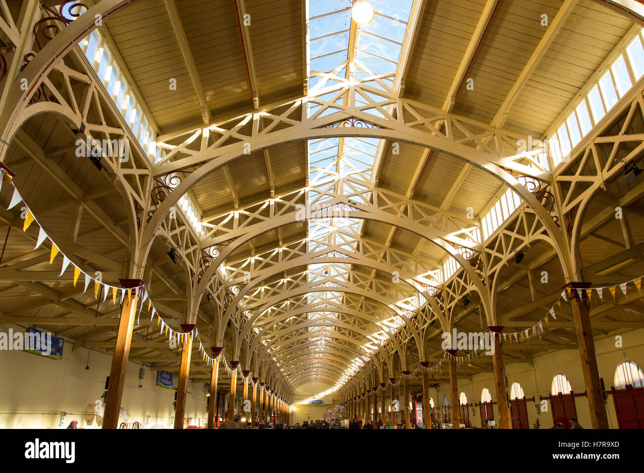 Ceiling and roof of Barnstaple Pannier Market Stock Photo
