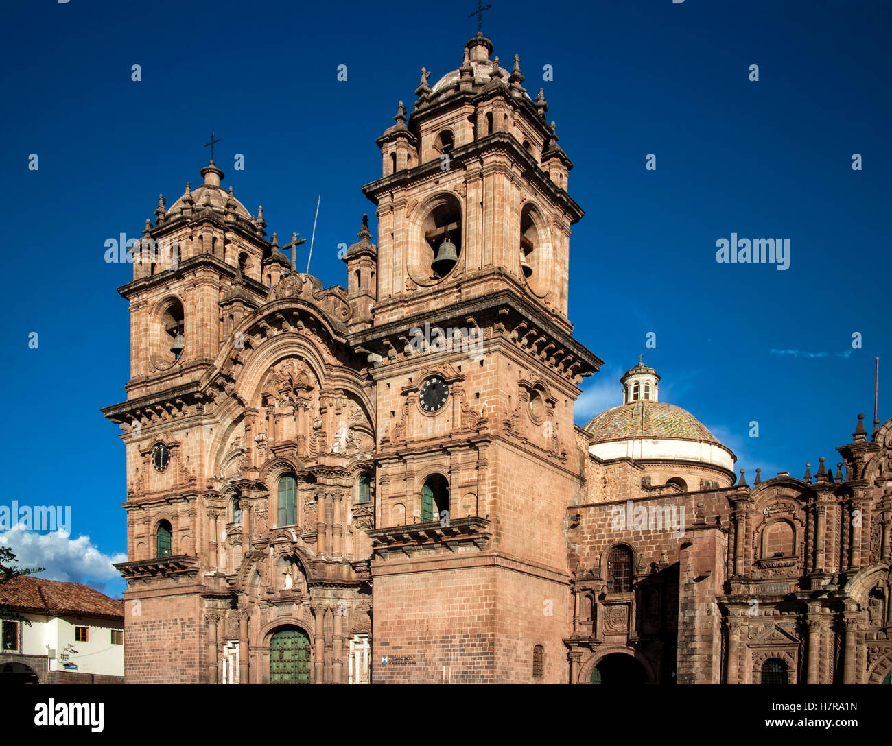 Cathedral Basilica of the Assumption of the Virgin in the Plaza de Armas in Cusco, Peru Stock Photo