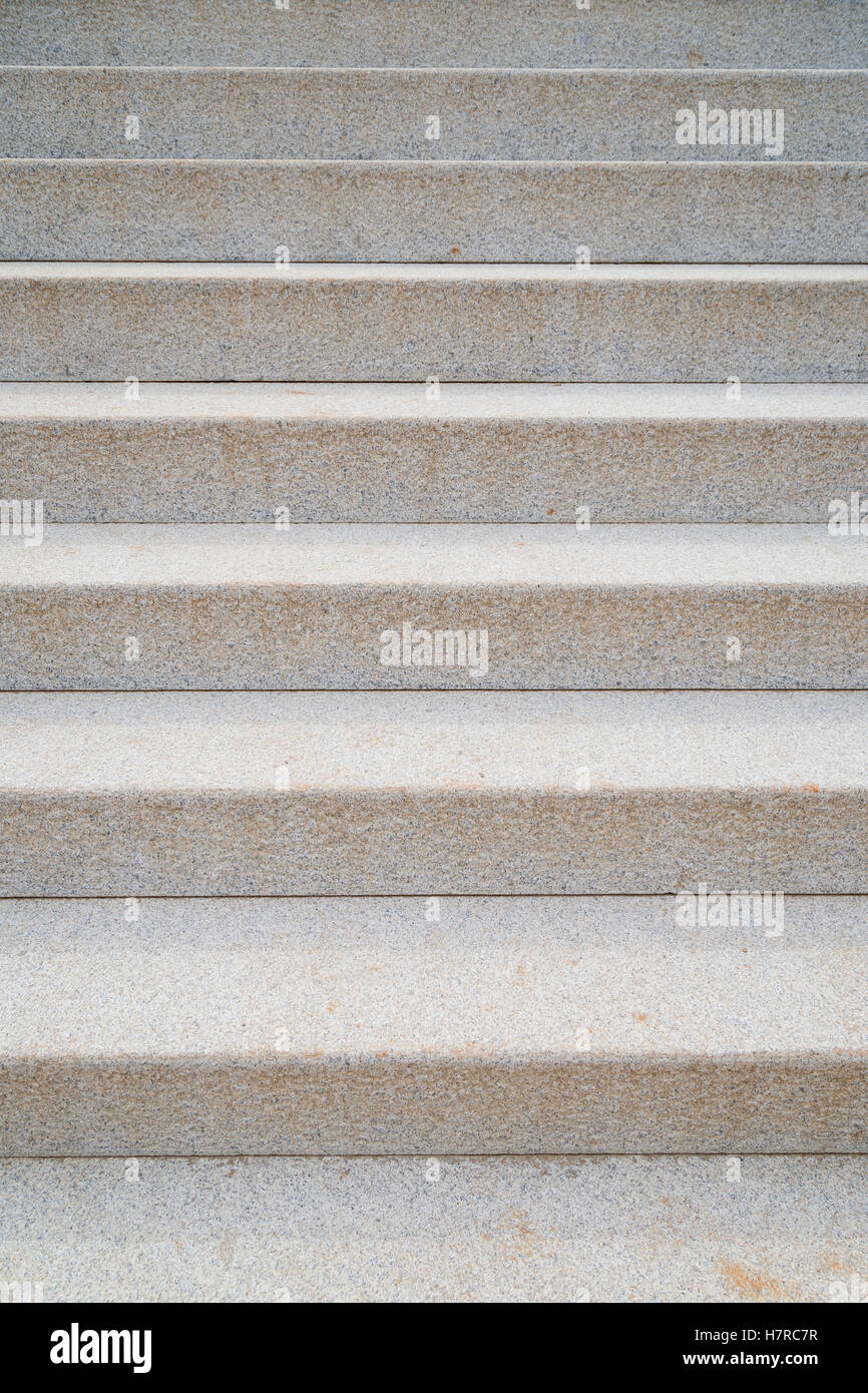 Granite stone stairs viewed from the front. Stock Photo