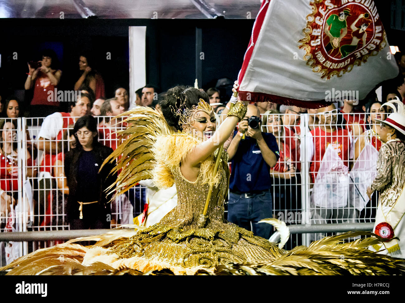 Performers dancing at carnival Brazil. Stock Photo