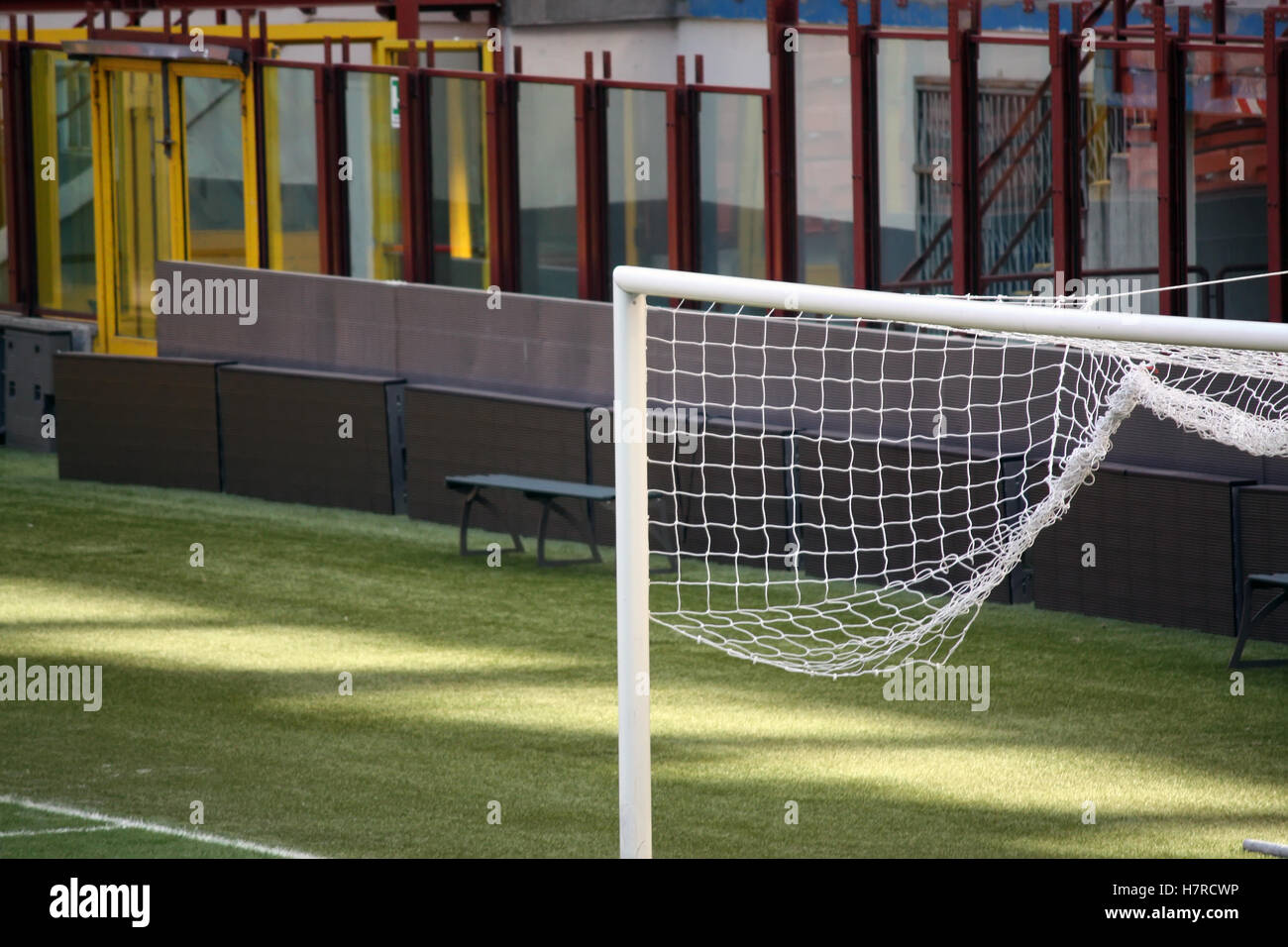 Football pitch, Soccer pitch. Repairing football pitch Stock Photo Alamy