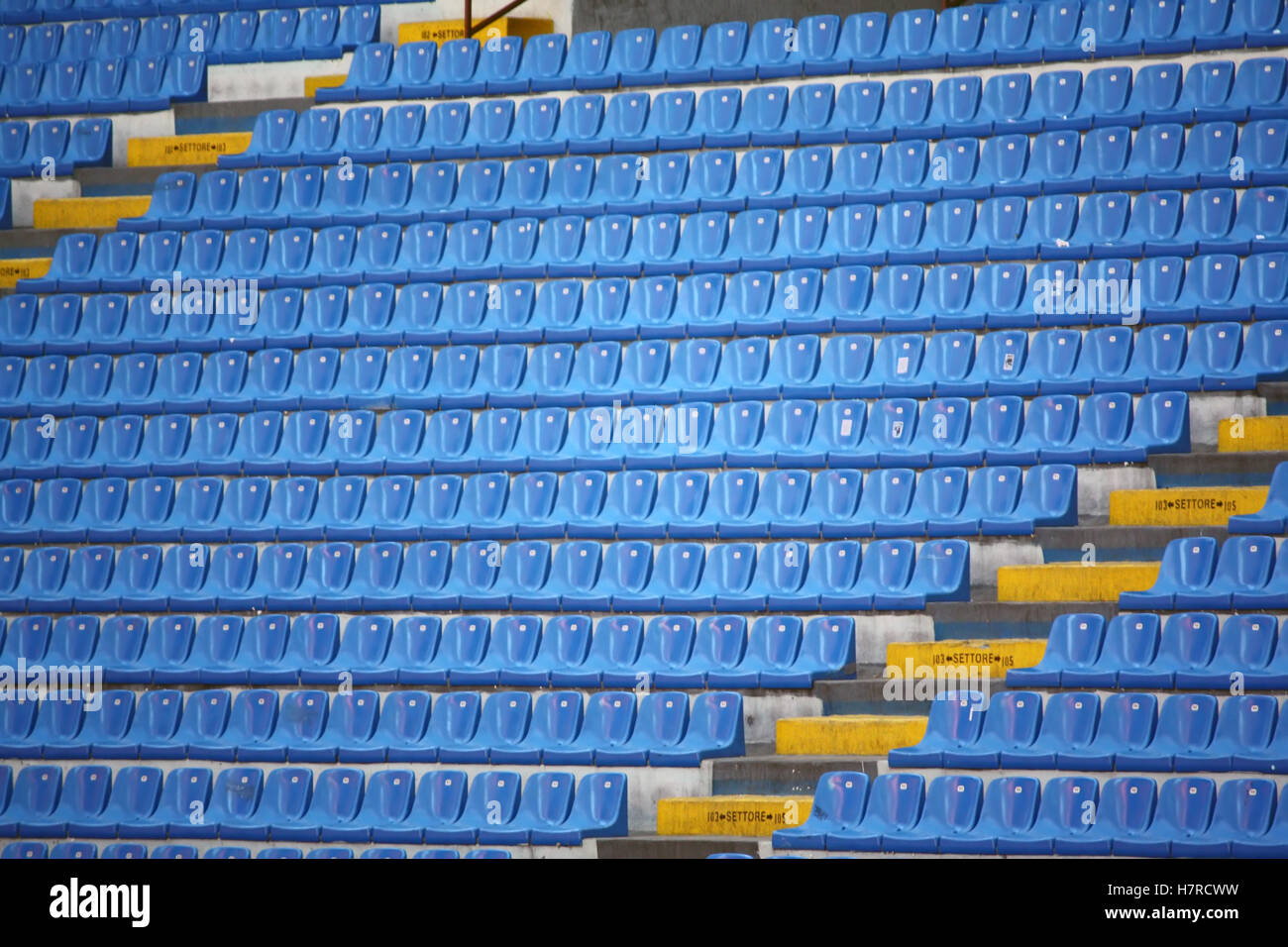 Soccer stadium seats, Football stadium seats. Stock Photo
