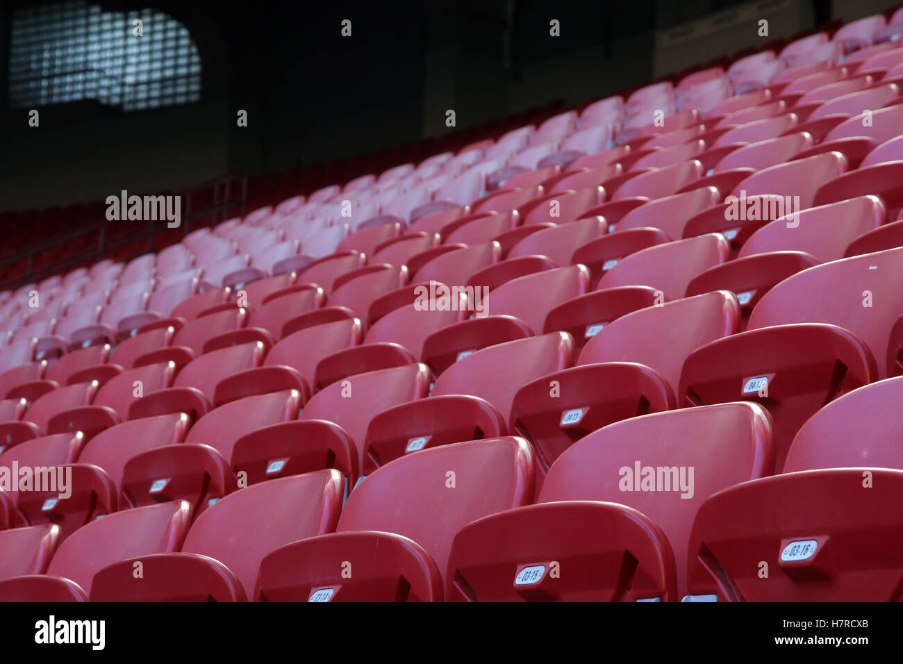 Soccer stadium seats, Football stadium seats Stock Photo Alamy