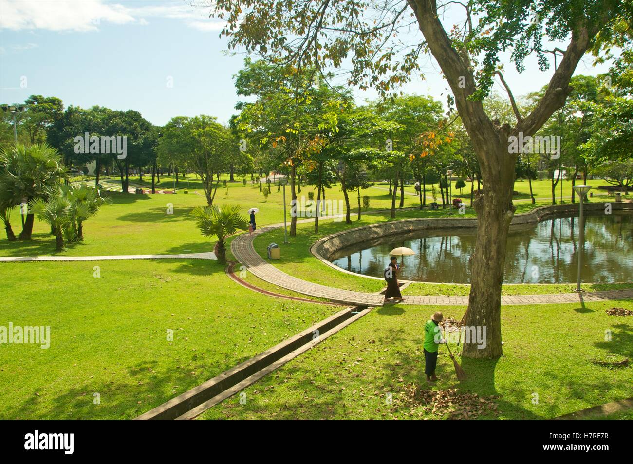 Yangon, Myanmar - 11 November 2014. The appealing grounds of People's Park. Stock Photo