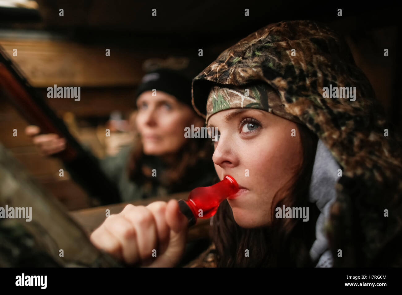 Women Learning To Field Hunt Ducks Stock Photo