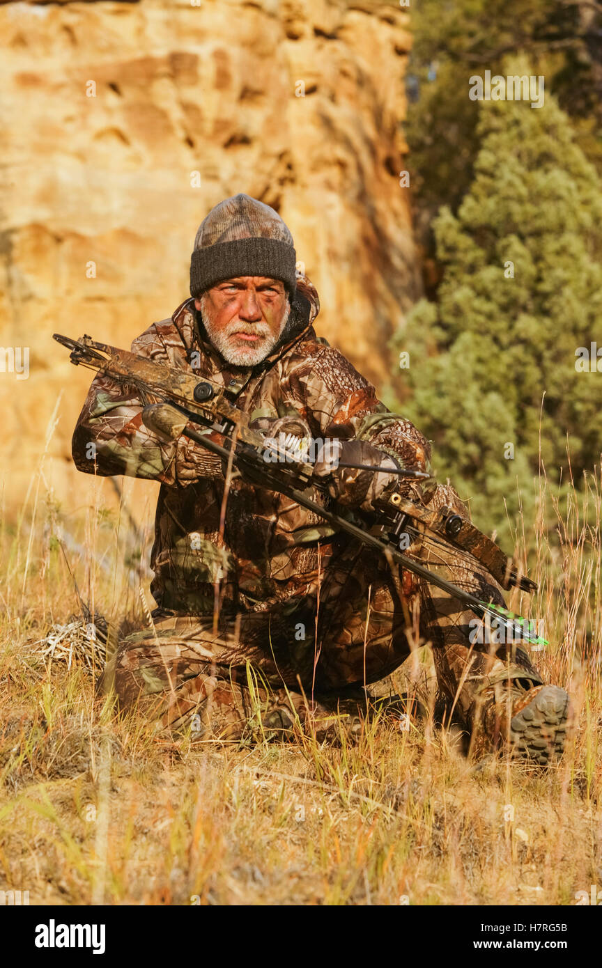 Big Game Bow Hunter Stock Photo Alamy