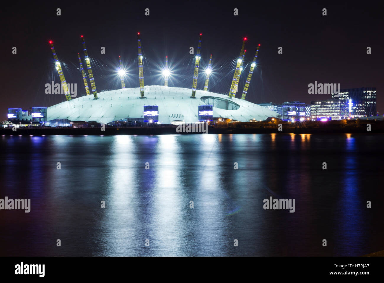 O2 Arena by night; London, England Stock Photo