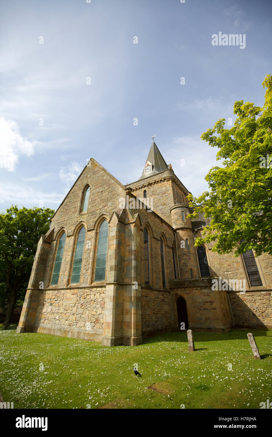 Exterior view of church and graveyard Stock Photo