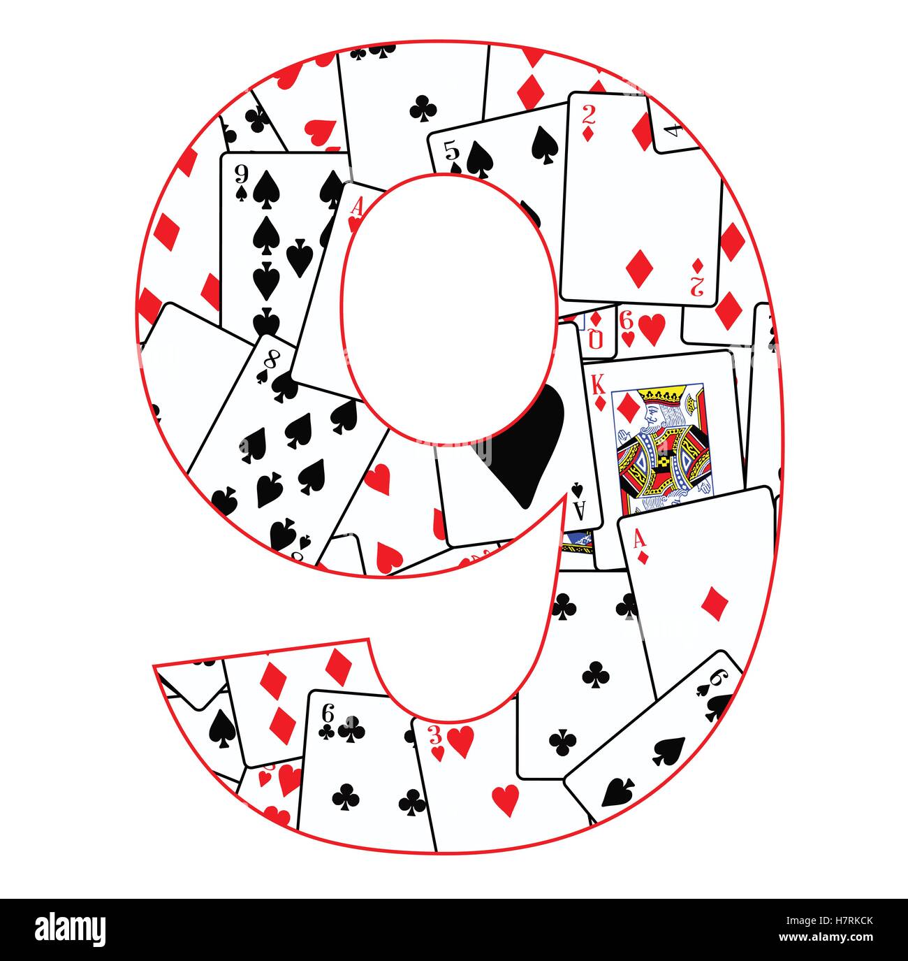 9 of diamonds Stock Vector Images - Alamy