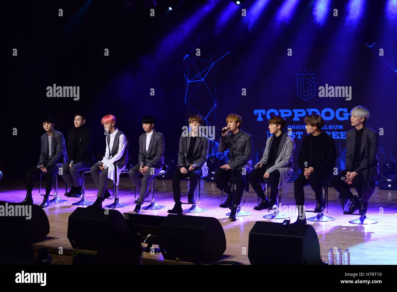 Korea. 07th Nov, 2016. Topp Dogg hold showcase promote their first album First