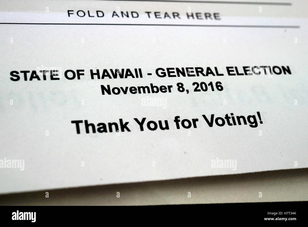 2016 presidential election, State of Hawaii Stock Photo