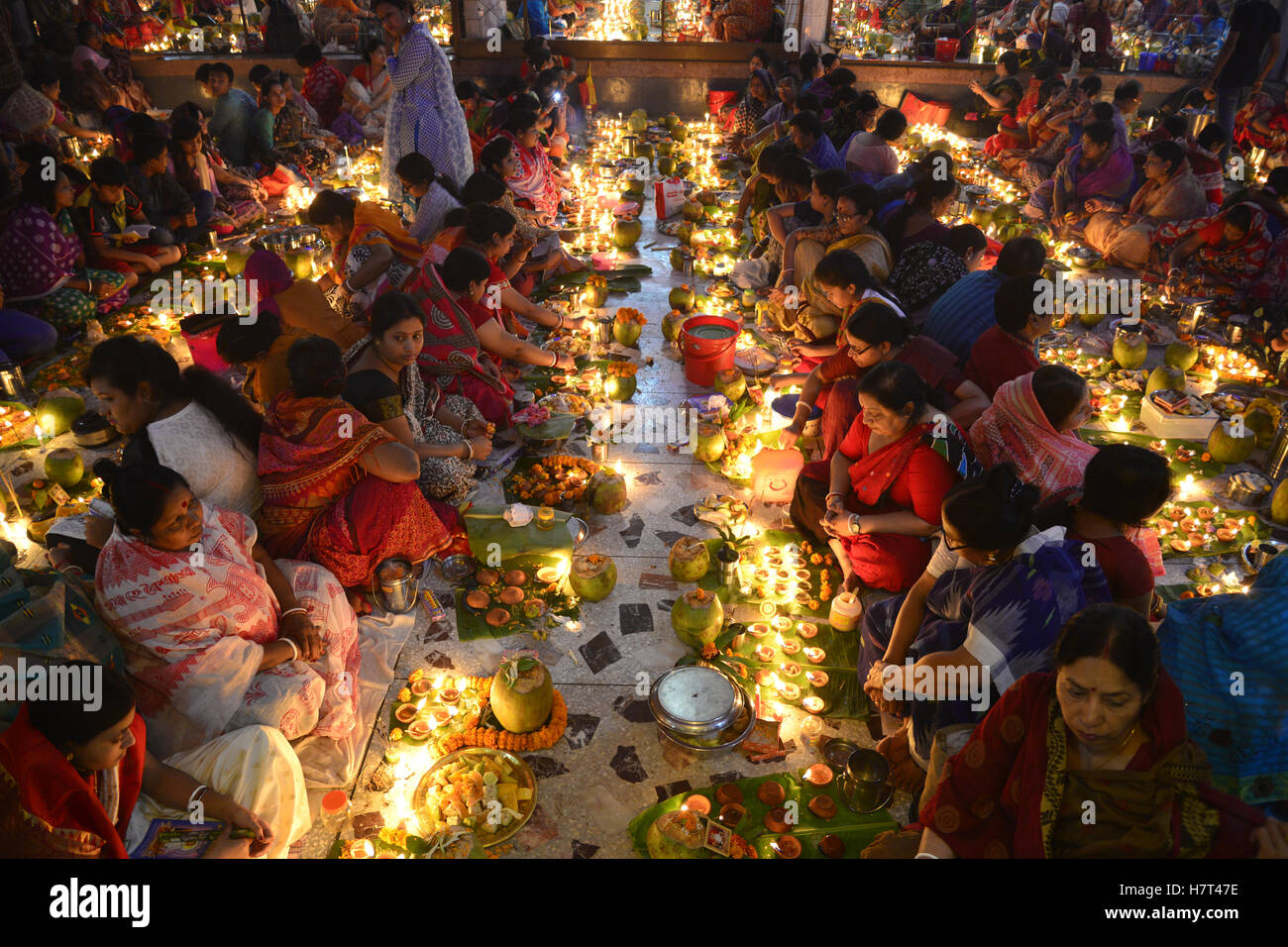 Hindus community people with light candle gather to celebrate a