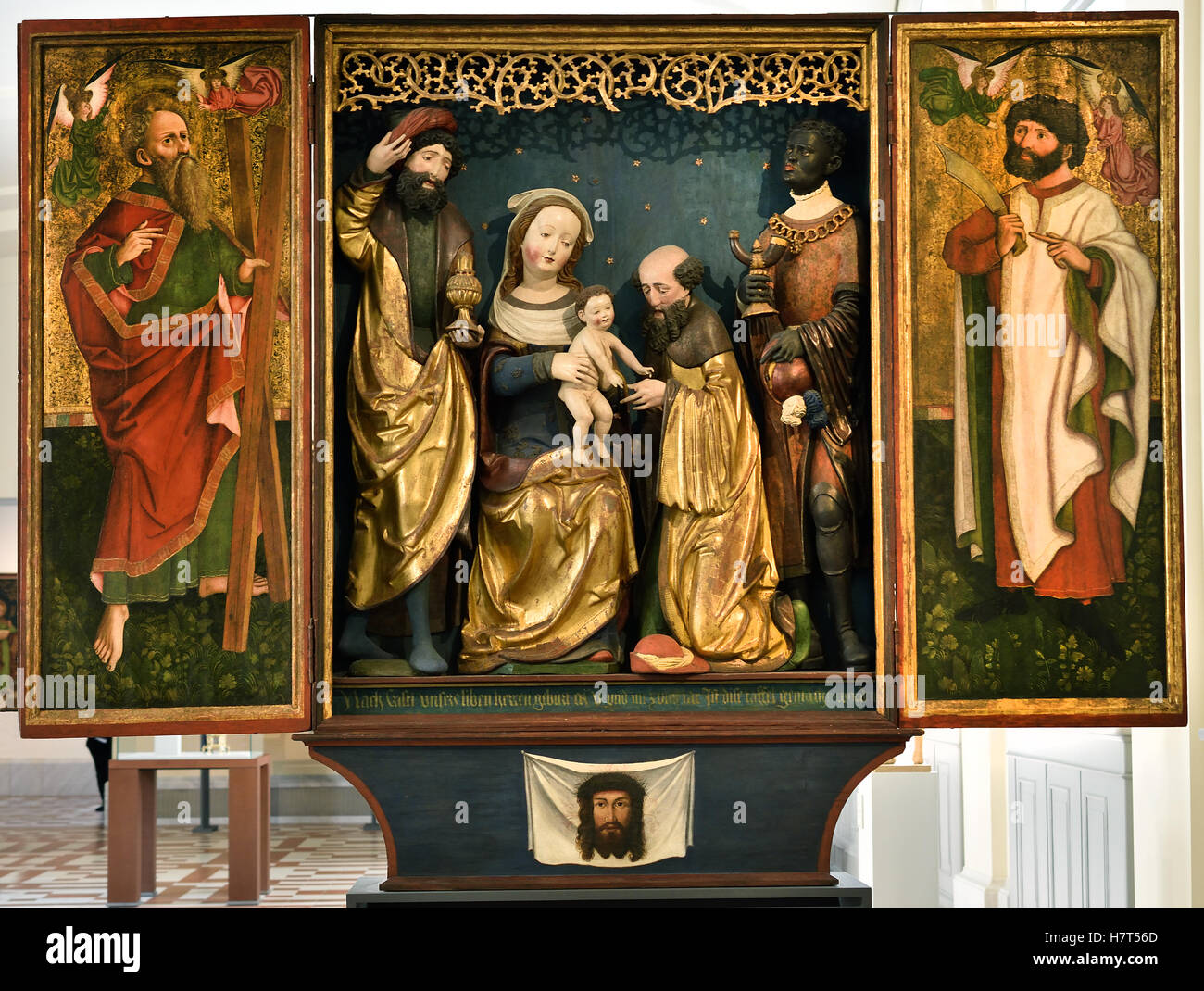 Winged Altarpiece with the Adoration of the Magi in the Shrine 1510 Oberbayern Munich  German Germany Stock Photo