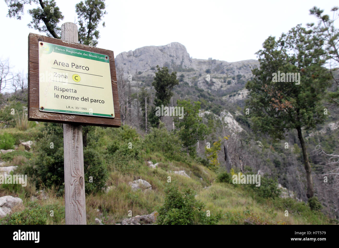 Monte Lattari National Park, Monte Conocchia  backdrop Stock Photo