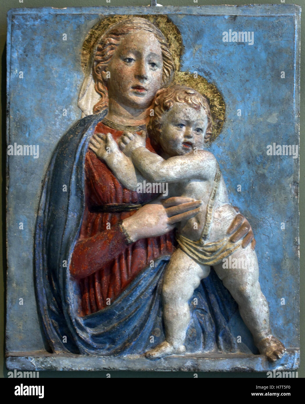 Virgin and Child by  Andrea di Lazzaro Cavalcanti said Buggiano or Buggianino 1412 - Florence 1462 Italian sculptor and architect, adopted son of the great architect Filippo Brunelleschi. Italy Stock Photo