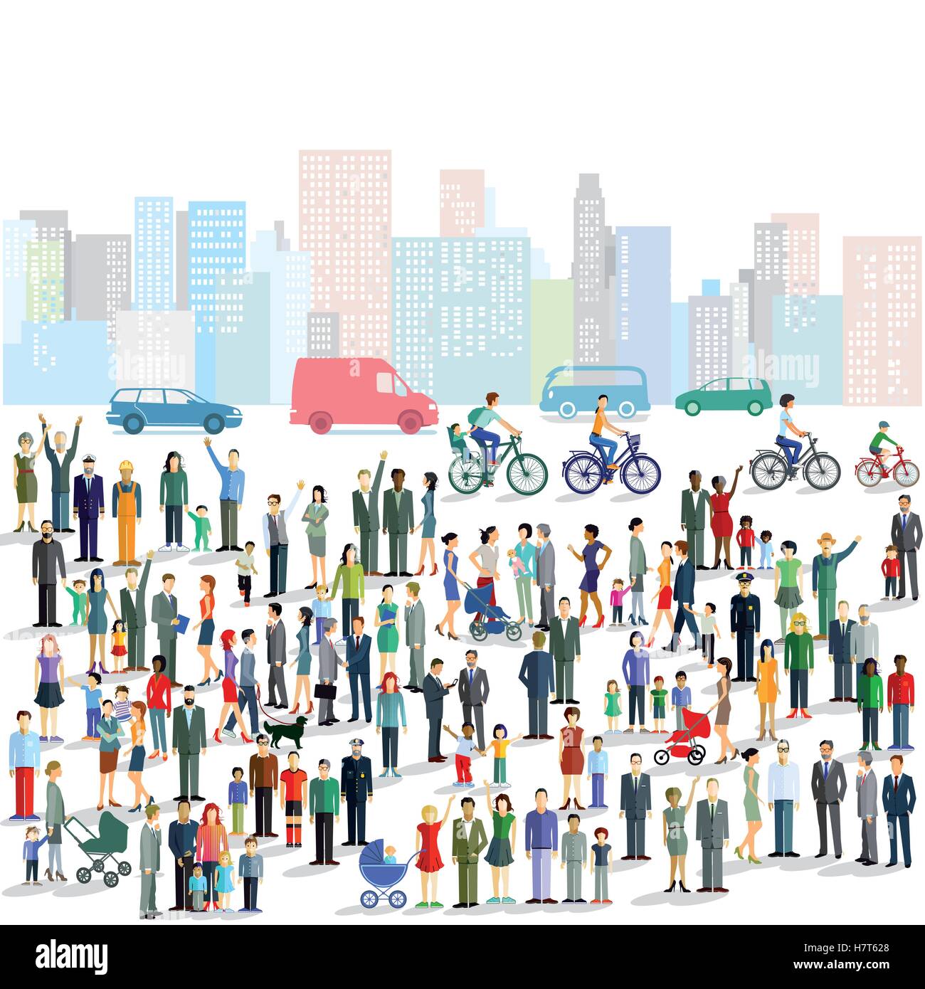 Human network city people Stock Vector Images - Alamy